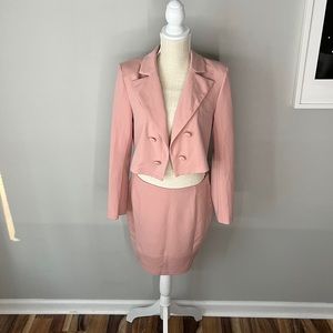 Pink blazer and skirt set